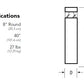 Lithonia KBR8 LED 16C 530 40K SYM MVOLT DSSXD 8" Round Architectural LED Bollard, 16 LEDs, 530mA, 4000K Color Temperature, Symmetric Distribution, 120-277V, Sandstone Finish