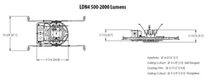 Lithonia LDN4 30/15 MVOLT GZ10 HSG 4" Round Downlight, 3000K, 1500 Lumens, 120-277V, 0-10V Driver Dims to 10%, Housing Only
