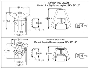 Lithonia LDN8RV 35/50 MVOLT GZ10 HSG 55W 8" Downlight LED, 3500K, 5000 Lumens, Includes LED and Housing