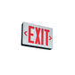 Lithonia LE S 1 R LED Exit Sign Die-Cast Aluminum, Surface Mount, Matte Black, Brushed Aluminum Face, Single Face, Red Letter, AC Only