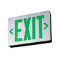 Lithonia LE S 2 G EL N Exit Sign Die-Cast Aluminum, LED Surface Mount, Stencil Face Type, Matte Black Housing, Double Face, Green Letter, 120-277V, Nickel-Cadmium Battery Back-Up