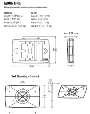 Lithonia LQM S W RG MVOLT M6 Quantum LED Exit Sign, Stencil Face, White Housing, Red/Green Switchable Letter, 120-277V