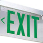 Lithonia LRP W 1 GC LA 120/277LED Edge Lit Exit Sign, White Housing, Single Face, Green on Clear, Left Indicator, 120-277V, AC Only, Ceiling or Back Mount, Complete Exit Panel and Rough-In Section