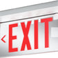 Lithonia LRP W 1 RC LA 120/277LED Edge Lit Exit Sign, White Housing, Single Face, Red on Clear, Left Indicator, 120-277V, AC Only, Ceiling or Back Mount, Complete Exit Panel and Rough-In Section