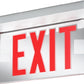 Lithonia LRP W 1 RC 120/277LED Edge Lit Exit Sign, White Housing, Single Face, Red on Clear, No Indicator, 120-277V, AC Only, Ceiling or Back Mount, Complete Exit Panel and Rough-In Section