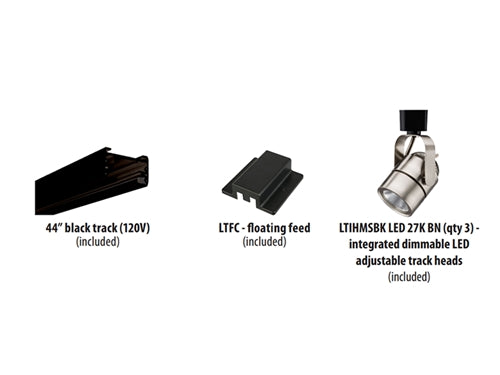 Lithonia LTIKMSBK LED 27K BN M4 Lithonia 500 Lumens LED Integrated Track Kit 8.6 Watt 2700K Integrated LED Brushed Nickel