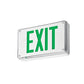 Lithonia LV S W 2 G 120/277 UM All-Condition LED Exit Light, Stencil Face, White Faceplate on White Housing, Single Face, Green Letter, 120/277V, Universal Mount