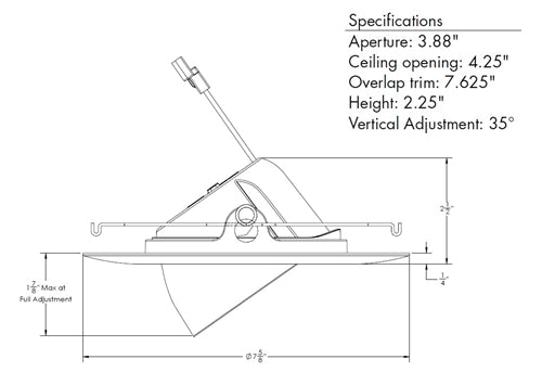 Lithonia RB56A SWW5 MW M6 9W 5"/6" Adjustable Switchable White LED Trim Kit, 800 Lumens, 2700K-5000K Switchable CCT, 90 CRI, 120V, Matte White