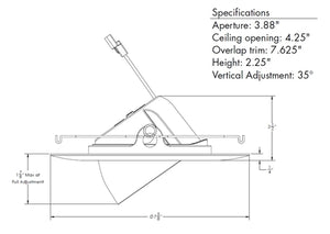 Lithonia RB56A SWW5 SNP M6 9W 5"/6" Adjustable Switchable White LED Trim Kit, 800 Lumens, 2700K-5000K Switchable CCT, 90 CRI, 120V, Satin Nickel Paint