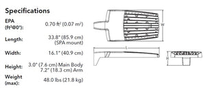 Lithonia RSX3 LED P2 40K R3 MVOLT SPA DDBXD Area LED Light, P3 Performance Package, 3000K, Type 3 Wide Distribution, 120-227V, Square Pole Mounting, Dark Bronze