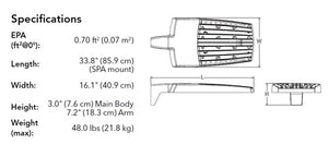 Lithonia RSX3 LED P3 30K R3 HVOLT IS PER7 DNAXD 266W LED Area Light, 3000K, Type 3 Wide Distribution, 347V-480V, Adjustable Slipfitter, Seven-Wire Twist-Lock Receptacle Only