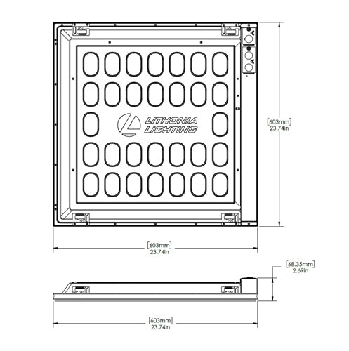Lithonia SPX 2X2 4000LM 80CRI 35K BFR 3DCB MIN1 ZT MVOLT MW 2'x2' LED Troffer, 4000 Lumens, 80 CRI, 3500K, Bezel Frame, 3D Center Basket Optic, Dims to 1%, 0-10V Dimming, 120-277V, Matte White