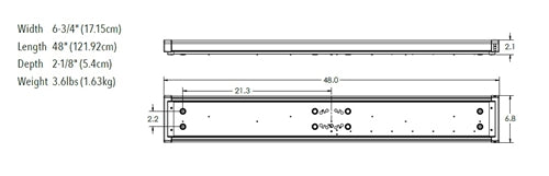 Lithonia TRUN 48 ALO4 CMP 8SWW2 ZT MVOLT 4' LED Wrap, Narrow Body, Curved Microprismatic Diffuser, Selectable 2000/3000/4000 Lumens, 120-277V, Selectable CCT 3000/4000/5000K, 0-10V