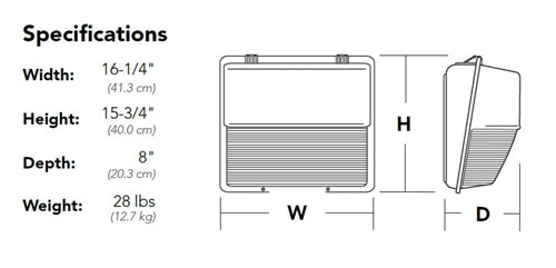 Lithonia TWH LED ALO 40K T3M MVOLT DWHXD LED Wall Luminaire, Adjustable Light Output, 4000K, Type III Medium Distribution, 120-277V, White