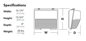 Lithonia TWH LED ALO 40K T3M MVOLT DWHXD LED Wall Luminaire, Adjustable Light Output, 4000K, Type III Medium Distribution, 120-277V, White