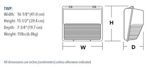 Lithonia TWP LED ALO 50K 11-48W Wallpack LED Light, 1,166 - 5,174 Lumens, 4000K, 120-277V, Textured Dark Bronze