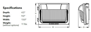 Lithonia TWX2 LED ALO 50K MVOLT DDBTXD Outdoor LED Wallpack Adjustable Light Output 5000K, in Dark Bronze