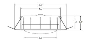 Lithonia WF4 ADJ SWW5 90CRI MB 4" Gimbal Wafer Housing-Free LED Downlight, IC/ Non-IC, New Construction/ Remodel, Switchable Color Temperature, 2700K-5000K, 90 CRI, Matte Black