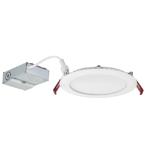 Lithonia WF6 LED 30K MW M6 1020 Lumens 6 inch LED Slim Recessed Downlight, Canless, 13 Watts, 3000K, Matte White, 100 Watt Equal