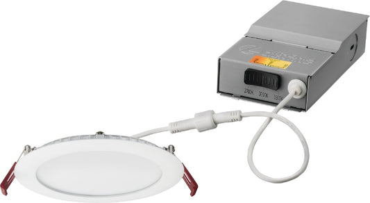 Lithonia WF6 LED 30K40K50K MVOLT 90CRI MW 6" Round Wafer-Thin Housing-Free LED Downlight, IC/ Non-IC, New Construction/ Remodel, Switchable Color Temperature, 3000K, 4000K, 5000K, 120-277V, 90 CRI,