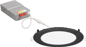 Lithonia WF6 SWW5 90CRI MB M6 6" LED Ultra-Thin Wafer Downlight, Switchable 2700K-5000K, 90 CRI, 970 Lumens, Matte Black