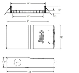 Lithonia WF6 ADJ SWW5 90CRI MB 6" Gimbal Wafer-Thin Housing-Free LED Adjustable Downlight, New Construction/ Remodel, Switchable Color Temperature, 2700K-5000K, 90 CRI, Matte Black