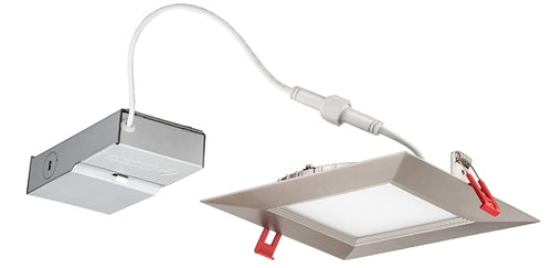Lithonia WF6 SQ B LED 40K BN 920 Lumens 6 inch LED Slim Recessed Downlight, Canless, 13 Watts, 4000K, Brushed Nickel, 75 Watt Equal