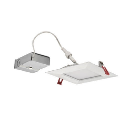 Lithonia WF6 SQ B LED 30K40K50K 90CRI MW M6 6" Square Wafer-Thin Housing-Free LED Downlight, IC/ Non-IC, New Construction/ Remodel, Baffle Trim, Switchable Color Temperature, 3000K, 4000K, 5000K, 90 CRI, Matte White