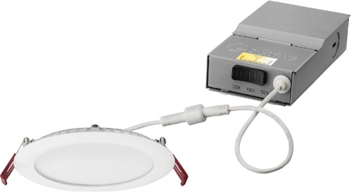 Lithonia WF8 LED 30K40K50K MVOLT 90CRI MW M6 8" Wafer-Thin Housing-Free LED Downlight, Switchable 3000K, 400K, 5000K Color Temperature, 120-277V, 90 CRI, Matte White