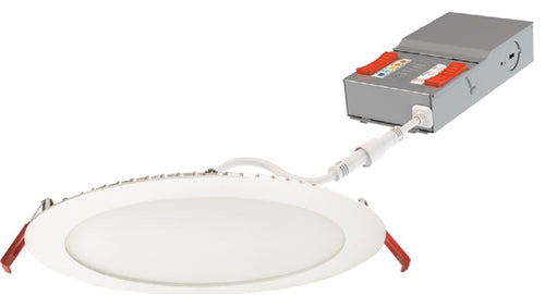 Lithonia WF8 ALO42 SWW5 90CRI MVOLT MW M6 8" 22W Wafer-Thin LED Downlight, Switchable 1500/1750/1950 Lumens, Selectable CCT 2700K/3000K/3500K/4000K/5000K, 90 CRI, 0-10V, Matte White
