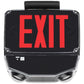 Lithonia WLTC B 2 R SD TPS M4 Wet Location LED Green Exit Sign Combo with Battery Backup, Black Double Face, Red Letter