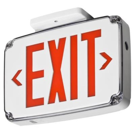 Lithonia WLTE B 1 R EL Wet Location Exit Sign, Black Housing, Single Face, Red Letter, Nickel-Cadmium Battery