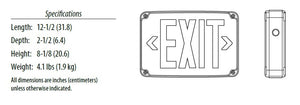 Lithonia WLTE GY 1 R EL Wet Location Exit Sign, Gray Housing, Single Face, Red Letter, Nickel-Cadmium Battery
