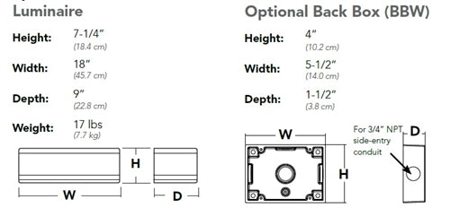 Lithonia WSR LED P3 30K SR2 MVOLT DMG E20WC DDBXD 40W LED Architectural Wall Sconce, Type III Distribution, 120-277V, With 0-10 Dimming Driver and Emergency Battery, Dark Bronze Finish