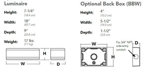 Lithonia WSR LED P3 30K SR2 MVOLT DMG E20WC DDBXD 40W LED Architectural Wall Sconce, Type III Distribution, 120-277V, With 0-10 Dimming Driver and Emergency Battery, Dark Bronze Finish
