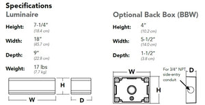 Lithonia WSR LED P1 50K SR4 MVOLT DDBXD 20W LED Architectural Wall Sconce, Type IV Distribution, 120-277V, Surface Mount, Dark Bronze Finish
