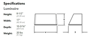Lithonia WST LED P3 30K VW MVOLT DDBXD E20WH VG 50W LED Outdoor Decorative Trapezoid Architectural Sconce, 3000K, Visual Comfort Wide, 120-277V, Surface Mounting Bracket, 18W Emergency Battery Pack, Dark Bronze