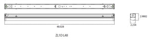 Lithonia ZL1D L48 7000LM FST MVOLT 40K 80CRI WH 7000 Lumens 4000K 4ft LED Strip Light Fixture Frosted Lens 59 Watts 3-Lamp T8 Equal 120-277V