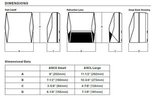 Lumark AXCS2ARL 21W Axcent LED Wall Light, Refractive Lens, 4000K, Carbon Bronze Finish