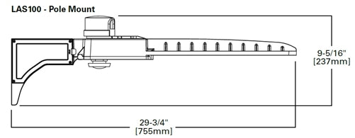 Lumark LAS100P-T5 LED Area Light, Pole Mount Arm, 1,000W HID Equivalent, Type V Distribution, 120-277V, Bronze