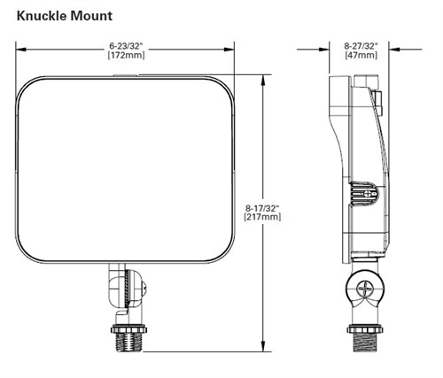 Lumark LSF25-KN-PC 11-15-22-25W LED Floodlight, Selectable CCT 3000K-4000K-5000K , 70 CRI, 120-347V, 50-60 Hz, Knuckle Mount, Dusk-to-Dawn via Button-Type Photocontrol