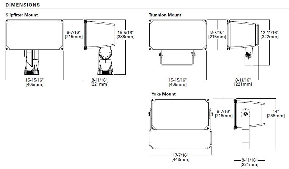 Lumark NFFLD-C25-S Night Falcon LED Floodlight, 120-277V, 10500 Lumens, Slipfitter Mount