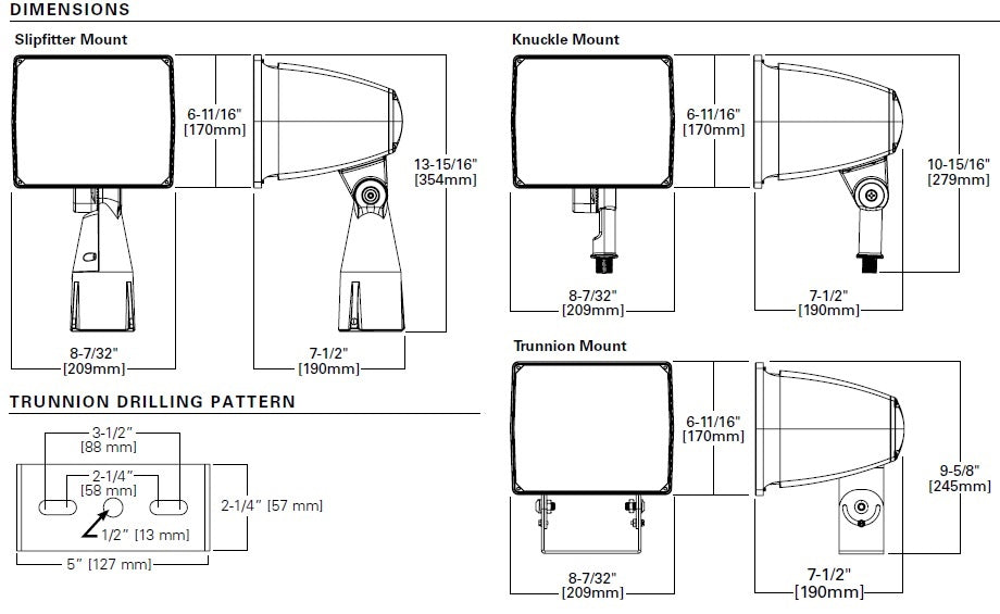 Lumark NFFLD-S-C15-KNC-UNV Night Falcon Small LED Floodlight, 120-277V, 5900 Lumens, Knuckle Mount