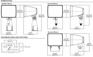 Lumark NFFLD-S-C15-KNC-UNV Night Falcon Small LED Floodlight, 120-277V, 5900 Lumens, Knuckle Mount