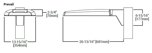 Lumark PRV-C15-730-D-UNV-T4-SA-BZ Prevail LED Area Light, 1 LED, 7100 Lumens, 0-10V Dimming, 120-277V, Type IV Distribution, QM Standard Versatile Arm Mounting, Bronze