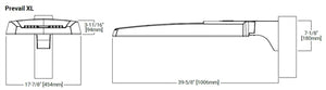 Lumark PRV-XL-PA3B-740-U-T3-SA-BZ Prevail Discrete LED Area Light, 3 Panels, 950mA, 70 CRI, 4000K, 120-277V, Type III Distribution, Standard Arm, Bronze