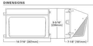Lumark WPMLED-75-GL-UNV 76W Borosilicate Glass LED Wallpack, 120-277V, 70 CRI, 4000K