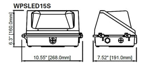 Lumark WPSLED15S 30-60W Small LED Wall Pack, 4300-8100 Lumens, Selectable CCT 3000/3500/4000/5000/6500K, 80 CRI, 120-347V, 50/60Hz, Selectable Dusk-to-Dawn via Button-Type Photocontrol