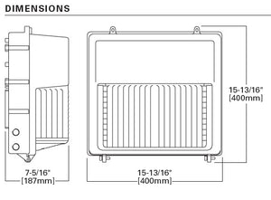 Lumark WPSQLED-100-UNV-PC 101W LED Wallpack, 120-277V, 70 CRI, 5000K, Button Photocell