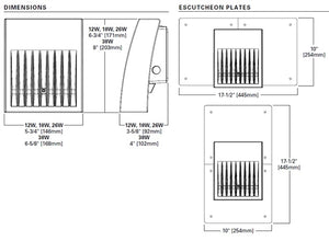 Lumark XTOR3B-W 26W Crosstour LED Wallpack, Small Door, Neutral White 4000K, Carbon Bronze